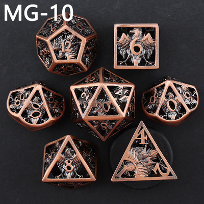 Hollow metal dice set polyhedron custom dice dragon and dragon dice board game