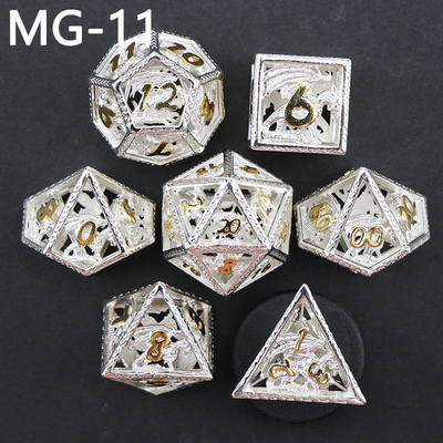 Hollow metal dice set polyhedron custom dice dragon and dragon dice board game