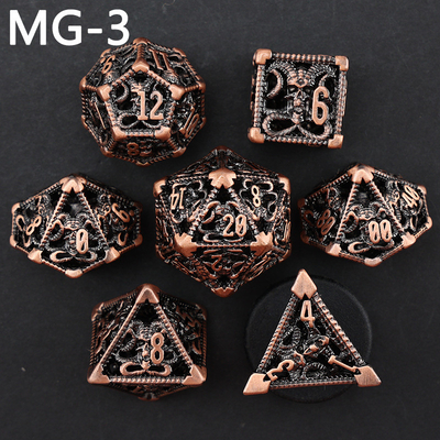 Hollow metal dice set polyhedron custom dice dragon and dragon dice board game
