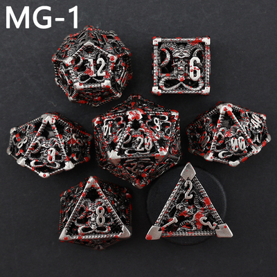 Hollow metal dice set polyhedron custom dice dragon and dragon dice board game