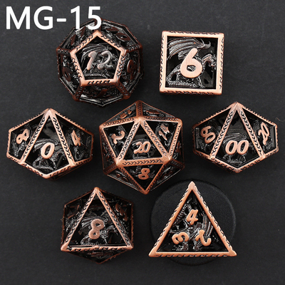 Hollow metal dice set polyhedron custom dice dragon and dragon dice board game