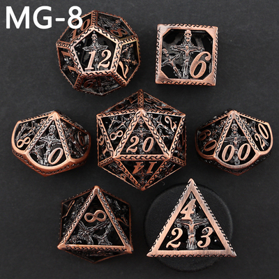 Hollow metal dice set polyhedron custom dice dragon and dragon dice board game