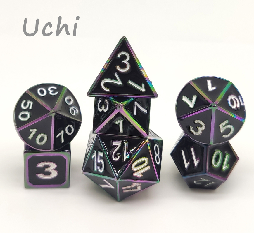 Sturdy Hand Pouring Colored Dice Sets , Metal Unique Polyhedral Dice