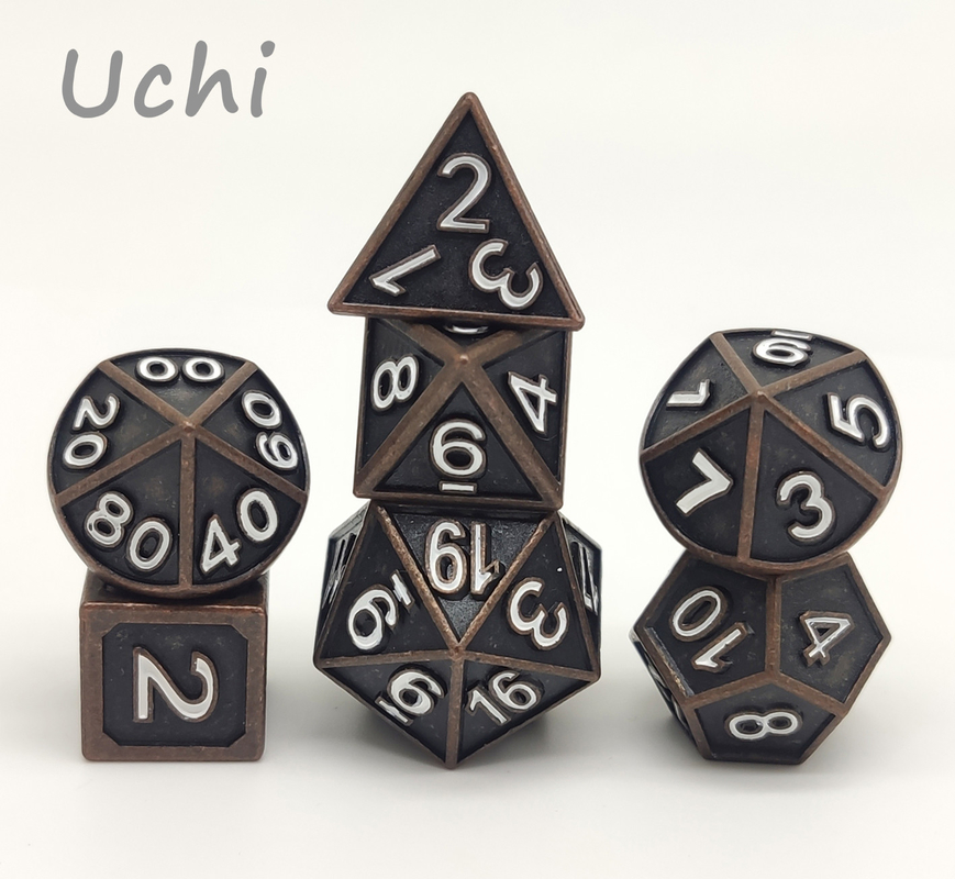 Manual Grinding Metal RPG Dice Odorless Nontoxic Black Color