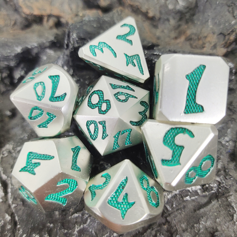 Edge Rpg Dice Rpg Dice Odorless Polyhedral Dice Lightweight Sharp Green Silver Metal