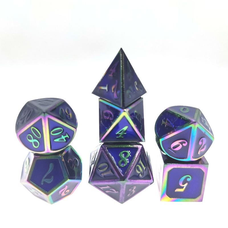 Multi Function Polyhedron Dice Set Sturdy 7 Pcs Size 12cm RPG Dice Set Zinc