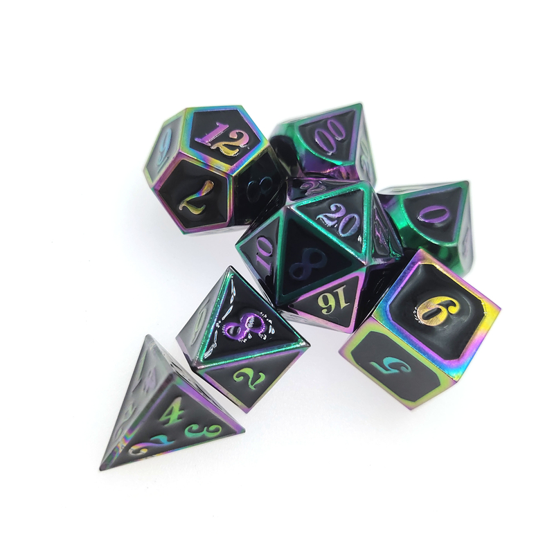 Environmental Friendly Dice Set Portable Anti Wear Dice Multi Color Brass RPG