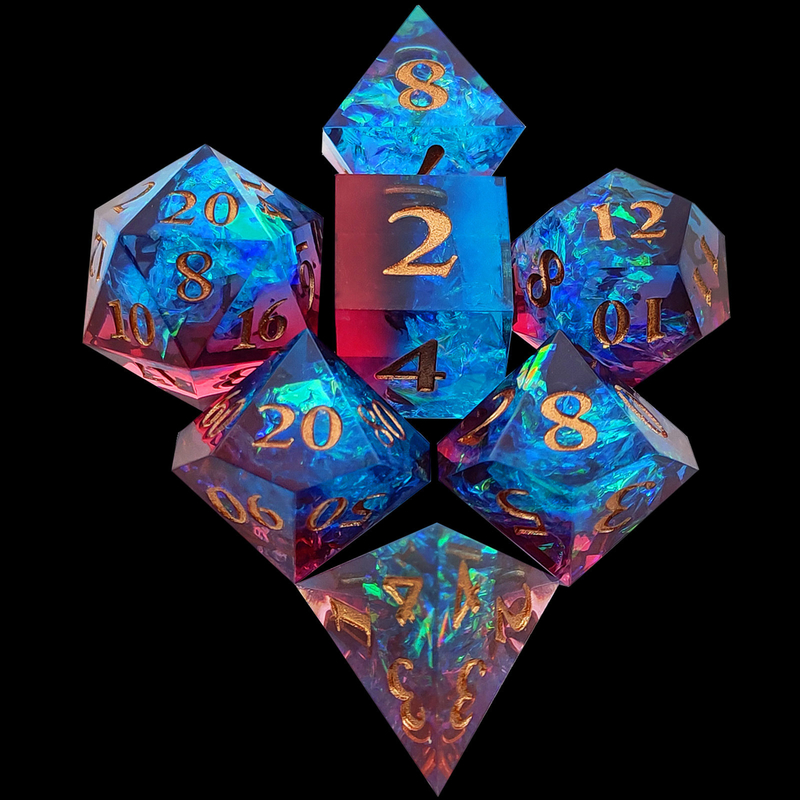 Multi Color Custom Resin Dice DND#RPG Red And Blue Smooth Texture