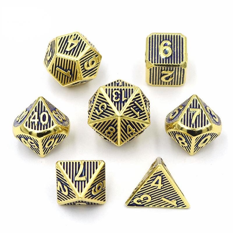 Vertical Metal Multi Face Dice Desktop Game Dnd Rpg Coc Bronze Color