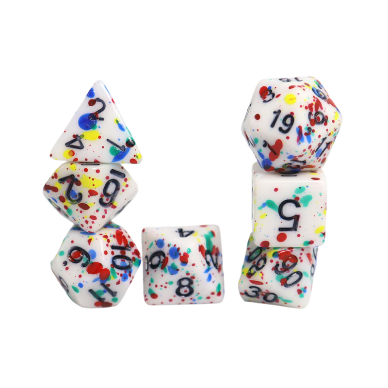 Graffiti Phantom color resin board game dice set dnd dice