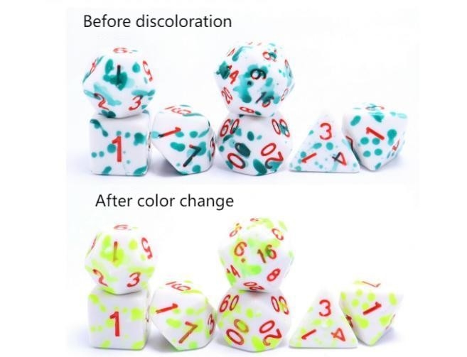 High temperature change color Graffiti Phantom color resin board game dice set dnd dice