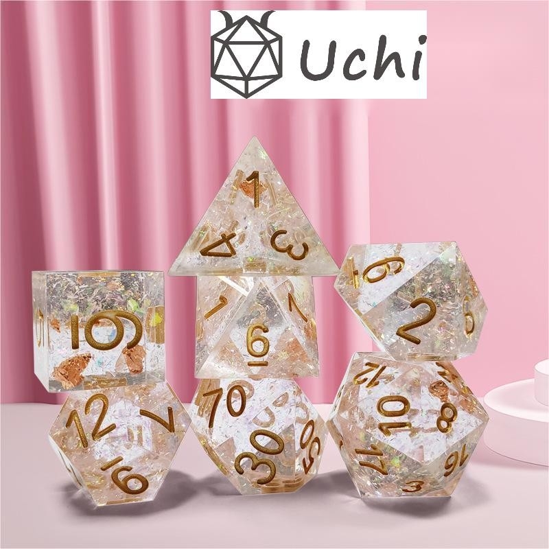Phantom transparent color crystal Resin Boarding Dice Set  dnd dice