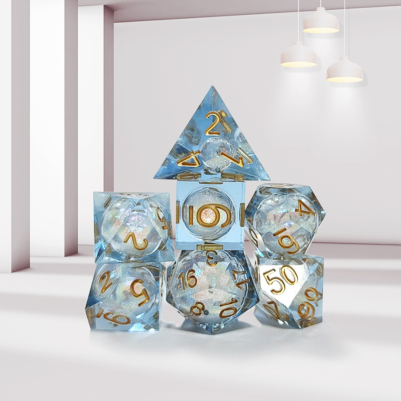 The color of the ocean ​ Resin multi -noodle tablet game dice set  dnd dice