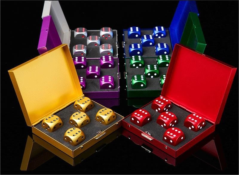 Portable Round 16mm Color Metal Dice Set Creative Leisure Aluminum Alloy Dice