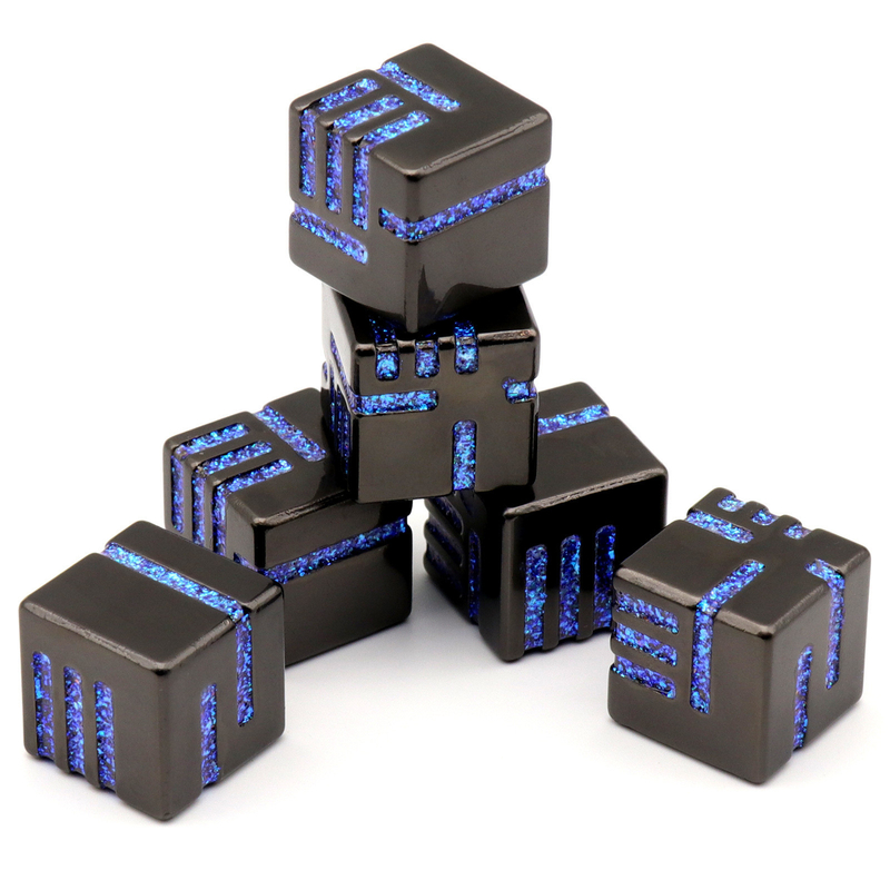Metal Six sided Dice Colored Table Game Running Group Toy Script Kill DND Dragon and Dungeon Props
