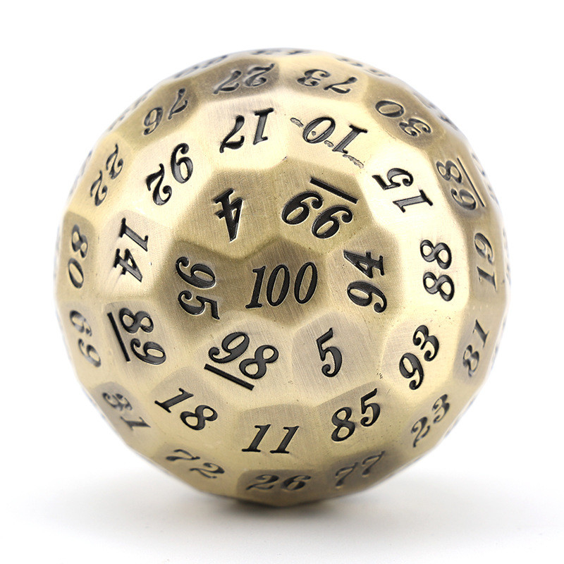 Colored Solid 100D Metal Dice Set Dungeon and Dragon DND # RPG # COC