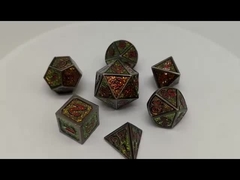 Polyhedron Black Metal DND Dice Sturdy Nontoxic High Temperature