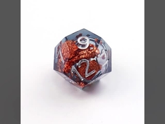 Grey foil gold natural resin multi -faceted desktop game Dice Border Gate